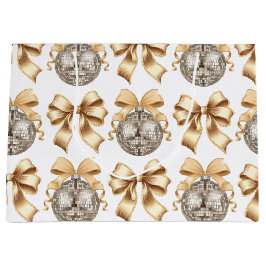 金ゴールドボウとディスコボール大抱き枕- Glam Up ラージペーパーバッグ