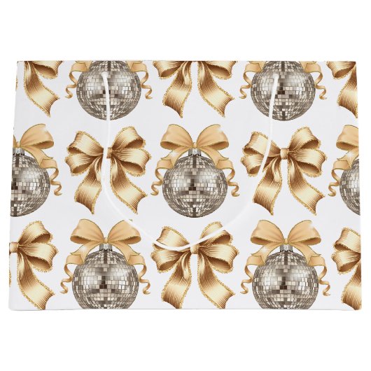 金ゴールドボウとディスコボール大抱き枕- Glam Up ラージペーパーバッグ (正面)