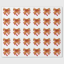 金ゴールドボウアンドスターズホワイトラッピング紙 ラッピングペーパー