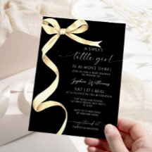 金ゴールドボウエレガントスウィート小さな女の子ベビーシャワー