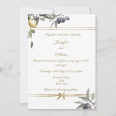 金ゴールドボウオリーブ&レモン 招待状 (正面)