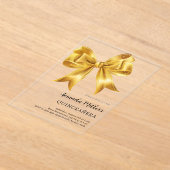 金ゴールドボウキンセアニェラ高級澄ん アクリル招待状 (レイダウン)