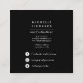 金ゴールドボウスクエア |プロフェッショナルソーシャルメディアのアイコン スクエア名刺 (裏面)