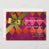 金ゴールドボウハーレクインダイアモンドホリデイ招待状 招待状 (正面)