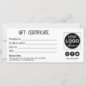 金ゴールドボウフェスティバルモダンブラックギフトボックスギフトカード (裏面)