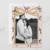 金ゴールドボウフレーム&リトルブラックボウズブライダルシャワー 招待状 (裏面)