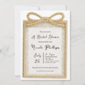 金ゴールドボウプレゼントギフトフォトフレームブライダルシャワー 招待状 (正面)