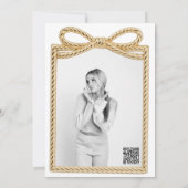 金ゴールドボウプレゼントギフトフォトフレーム誕生日パーティー 招待状 (裏面)