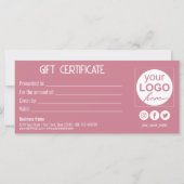 金ゴールドボウラブリーピンクハートギフトボックスギフトカード (裏面)