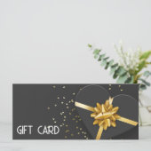 金ゴールドボウラブルブラックハートギフトボックスギフトカード (スタンド正面)