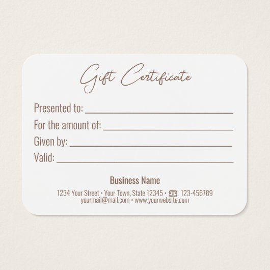 金ゴールドボウ古典的な明るいエレガント白いギフトカード (裏面)