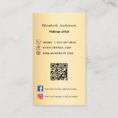 金ゴールドボウQrコードSNS 名刺 (裏面)