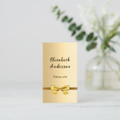 金ゴールドボウQrコードSNS 名刺 (スタンド正面)