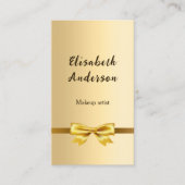 金ゴールドボウQrコードSNS 名刺 (正面)