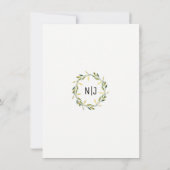 金ゴールドボタニカルグリーンリーフリースブライダルシャワー 招待状 (裏面)