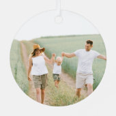 金ゴールドボタニッカスタムク家族の書道クリスマス メタルオーナメント (裏面)