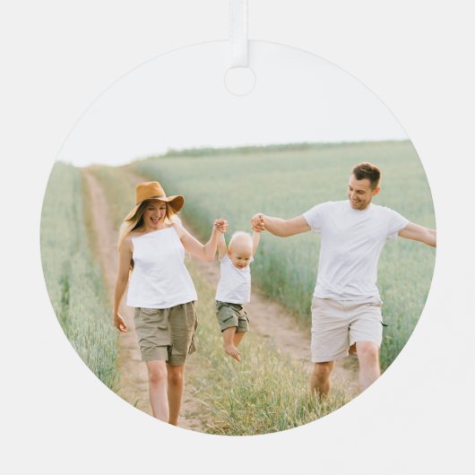 金ゴールドボタニッカスタムク家族の書道クリスマス メタルオーナメント (裏面)