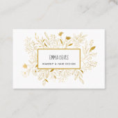 金ゴールドボタニック美しいサロンヘアドレッサーアポイントメント 名刺 (正面)