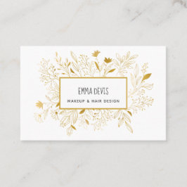 金ゴールドボタニック美しいサロンヘアドレッサーアポイントメント 名刺