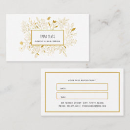 金ゴールドボタニック美しいサロンヘアドレッサーアポイントメント 名刺