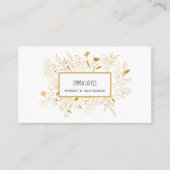 金ゴールドボタニック美しいサロンヘアドレッサーアポイントメント 名刺 (正面)