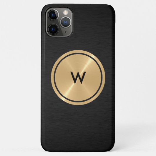 金ゴールドボタンと黒ステンレス鋼メタル Case-Mate iPhoneケース (裏面)