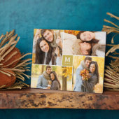 金ゴールドボックスのタイムレス結婚モノグラムの写真イーゼル フォトプラーク (側面)