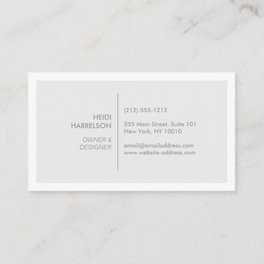 金ゴールドボックスのロゴとライトグレーのイニシャル 名刺 (裏面)