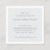 金ゴールドボックスのロゴモノグラムのライトグレー スクエア名刺 (裏面)