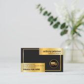 金ゴールドボックスフレーム金ゴールドトラックロジスティクスドライバ 名刺 (スタンド正面)