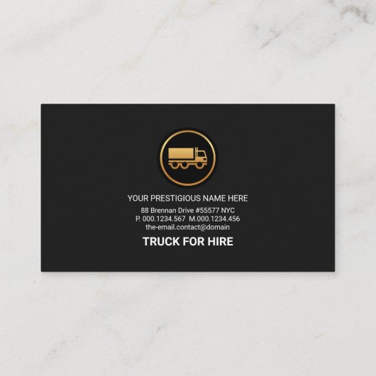 金ゴールドボックスフレーム金ゴールドトラックロジスティクスドライバ 名刺 (裏面)