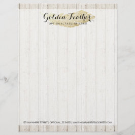 金ゴールドボヘミアン素朴フェザー レターヘッド