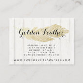 金ゴールドボヘミアン素朴フェザー 名刺 (裏面)