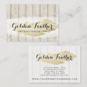 金ゴールドボヘミアン素朴フェザー 名刺 (正面/裏面)