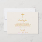 金ゴールドボホクロス3写真バプテスマサンキューカード サンキューカード (裏面)