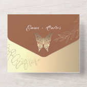 金ゴールドボホテラコッタ結婚ズ オールインワン招待状 (裏面)