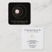 *~*金ゴールドボホピンクの月の神聖な幾何学ルナ月 スクエア名刺 (正面/裏面)