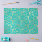 金ゴールドボホピーコックオンアクアデクページ 薄葉紙 (クラフト)