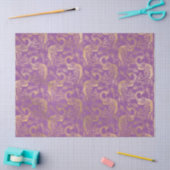 金ゴールドボホピーコックオンラベンダーデコップページ 薄葉紙 (クラフト)