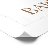 金ゴールドボホベビーガールベビーシャワーウェルカムサイン ポスター (角)