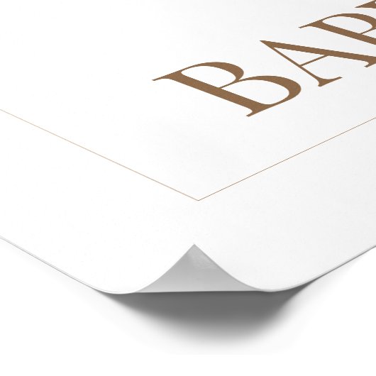 金ゴールドボホベビーガールベビーシャワーウェルカムサイン ポスター (角)