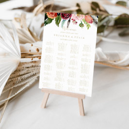 金ゴールドボホ熱帯アルファベット座席表 ポスター