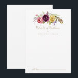 金ゴールドボホ熱帯フローラ結婚の知恵の言葉 アドバイスカード<br><div class="desc">この金ゴールドボーホ熱帯フローラの知恵アドバイスカードの単語は素朴な人に最適結婚である。デザインには色彩の鮮やか、美しい花束に整然と配置されたハンドブラウンの野生の羽毛、ボホイエロー、ホワイト、パープル、ピンク、赤面、ブルゴーニュの花や青い果実が含まれている。これらのカードはs、結婚ブライダルシャワー、ベビーシャワー、卒業式パーティーなどに最適だ。新郎新婦の名前、両親または卒業生の名前でカードをパーソナライズ。</div>