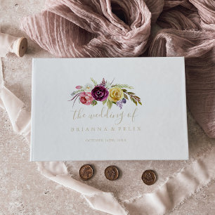 金ゴールドボホ熱帯フローラ結婚ズ ゲストブック