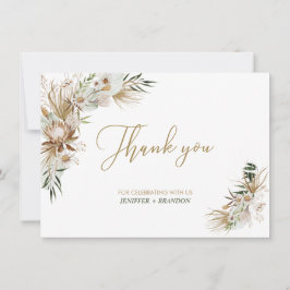 金ゴールドボホ/ボヘミアン結婚式の引き出物サンキューカード サンキューカード