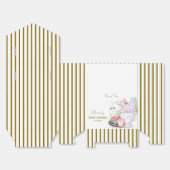 金ゴールドボンジュールフローラマカロンミルクティベイビーシャワー フェイバーボックス (見開き)