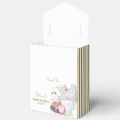 金ゴールドボンジュールフローラマカロンミルクティベイビーシャワー フェイバーボックス (見開き)