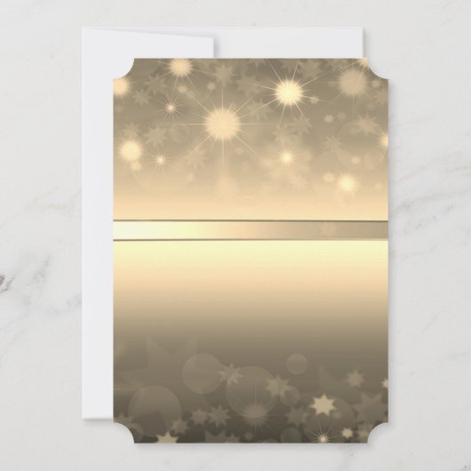 金ゴールドボーエレガント、紙吹雪会社クリスマスパーティー 招待状 (裏面)