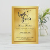 金ゴールドボーダーメタルブライダルシャワーグリッタークラシック 招待状 (スタンド正面)