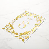 金ゴールドボーフローラ縁どガーデンのテーブル番号 箔招待状 (回転した状態)